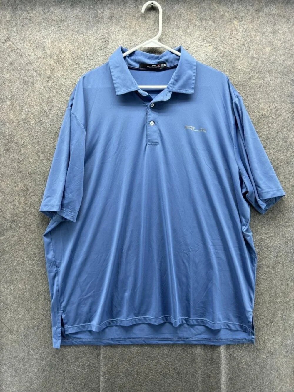 RLX Ralph Lauren Polo Shirt Mens 2XL Blue Solid Golf Performance Jersey